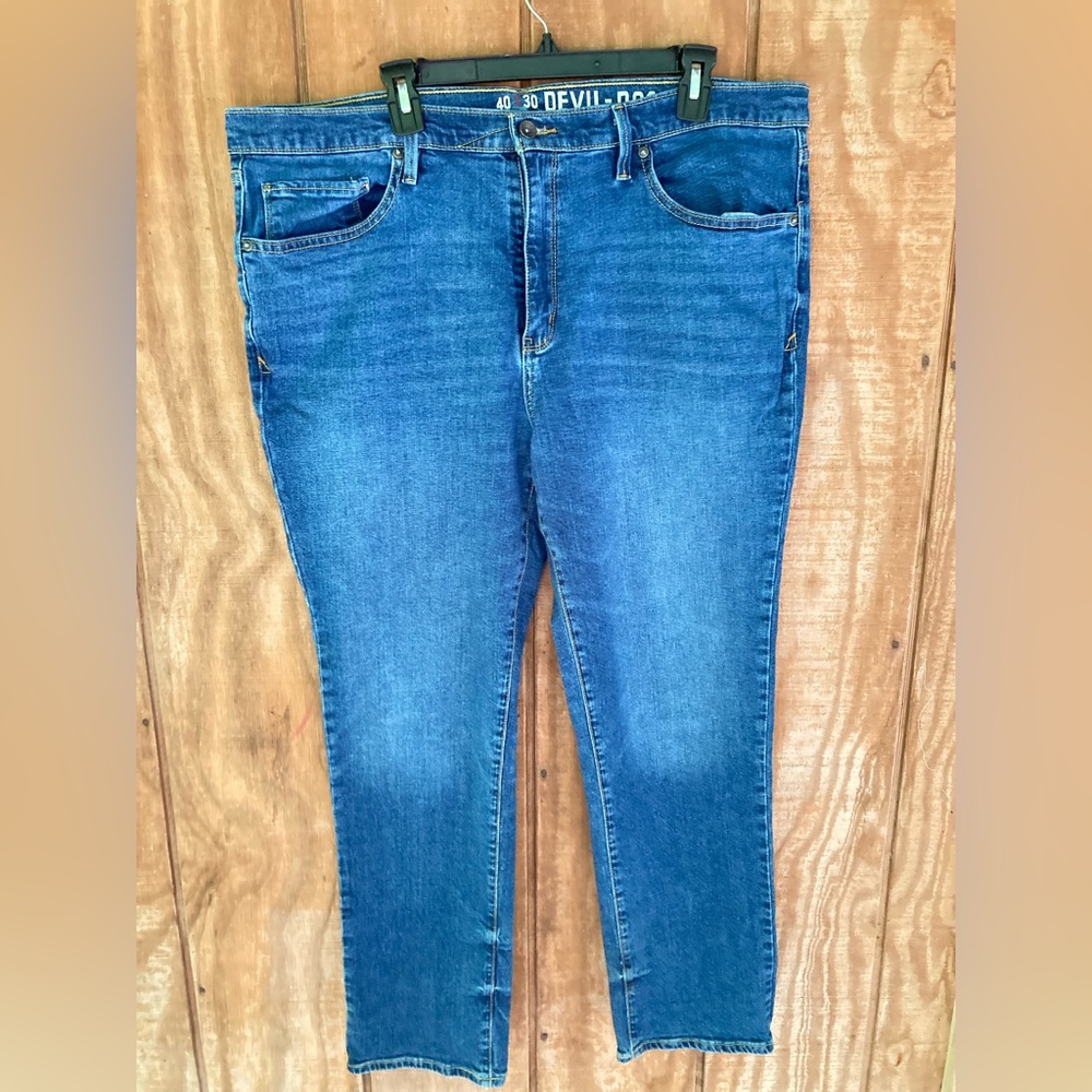 Men's Relaxed Fit Devil Dog Premium Denim Jeans, 40x30